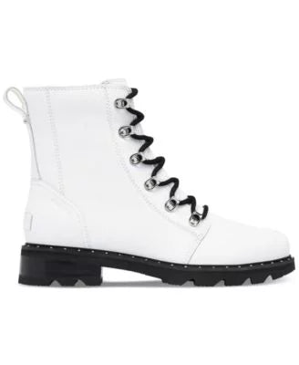 Boots Toe Lace-Up Name Lennox Womens Combat Round Padded At Heel SOREL Leather Waterproof 5 Black