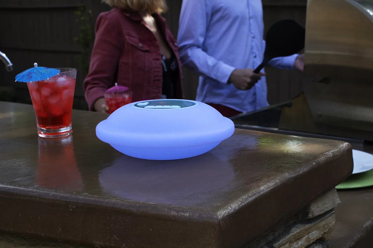 LED Functionality Speaker Display Phone Multi-Light Swimming Backlight - Portable Pools, with Outdoors Bluetooth for Waterproof Color 7 Lakes, Call Floating Poolmaster