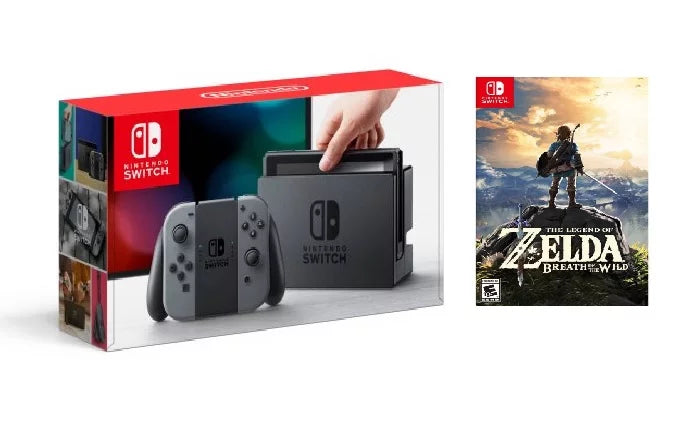 Switch Joy-Con Gray Zelda Console Bundle with Nintendo