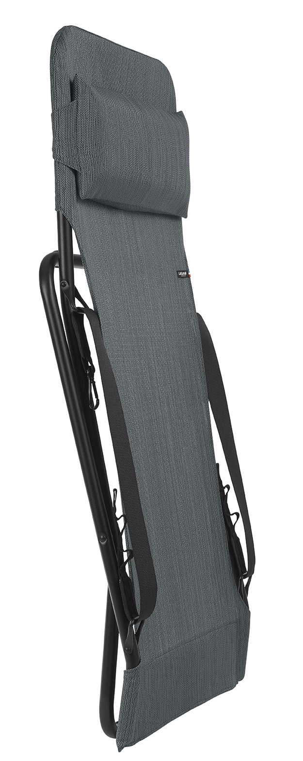 Folding Sling Chair - Black Steel Frame - Obsidian Fabric