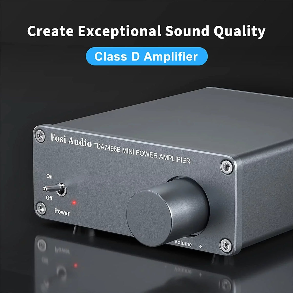 Fosi Audio Tda7498E 2 Channel 160W X2 Stereo Audio Amplifier Mini Hi-Fi Class D Integrated Amp For Passive Speakers With 24V Power Supply