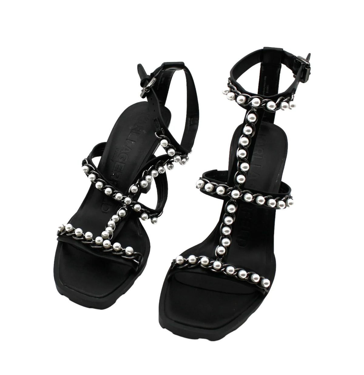 Embellished Midge Lagerfeld outfit Sandals Paris T-Strap US Karl Women's (dimension 10 )