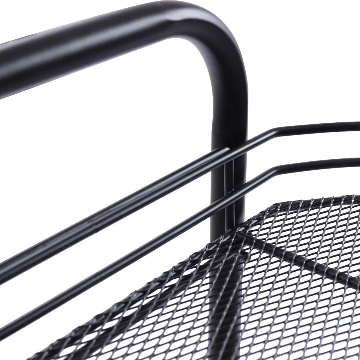 Rolling Cart, Organizer Storage Basket Carts Utility 4 Wheels, Cart, Trolley Metal Tier Art with Storage Black Kitchen