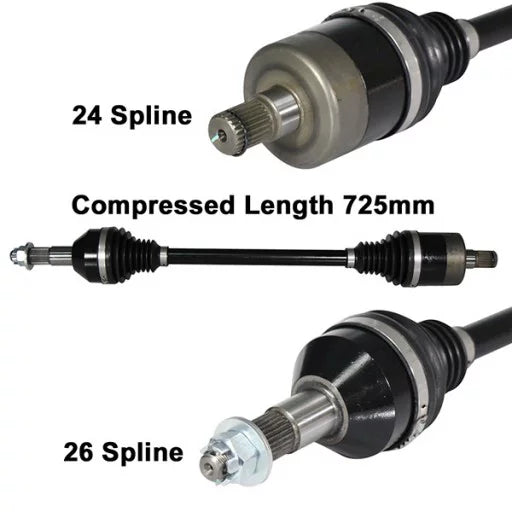 15 Rear 14 Right 13 Axle CV ArmorTech Can-Am 12 +6" fits Extended 1000 Renegade