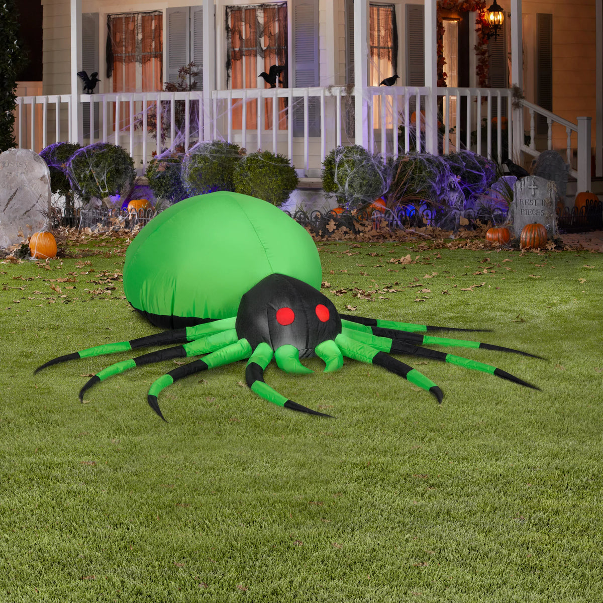 Spider Inflatable 4FT Airblown Green Halloween Inflatables