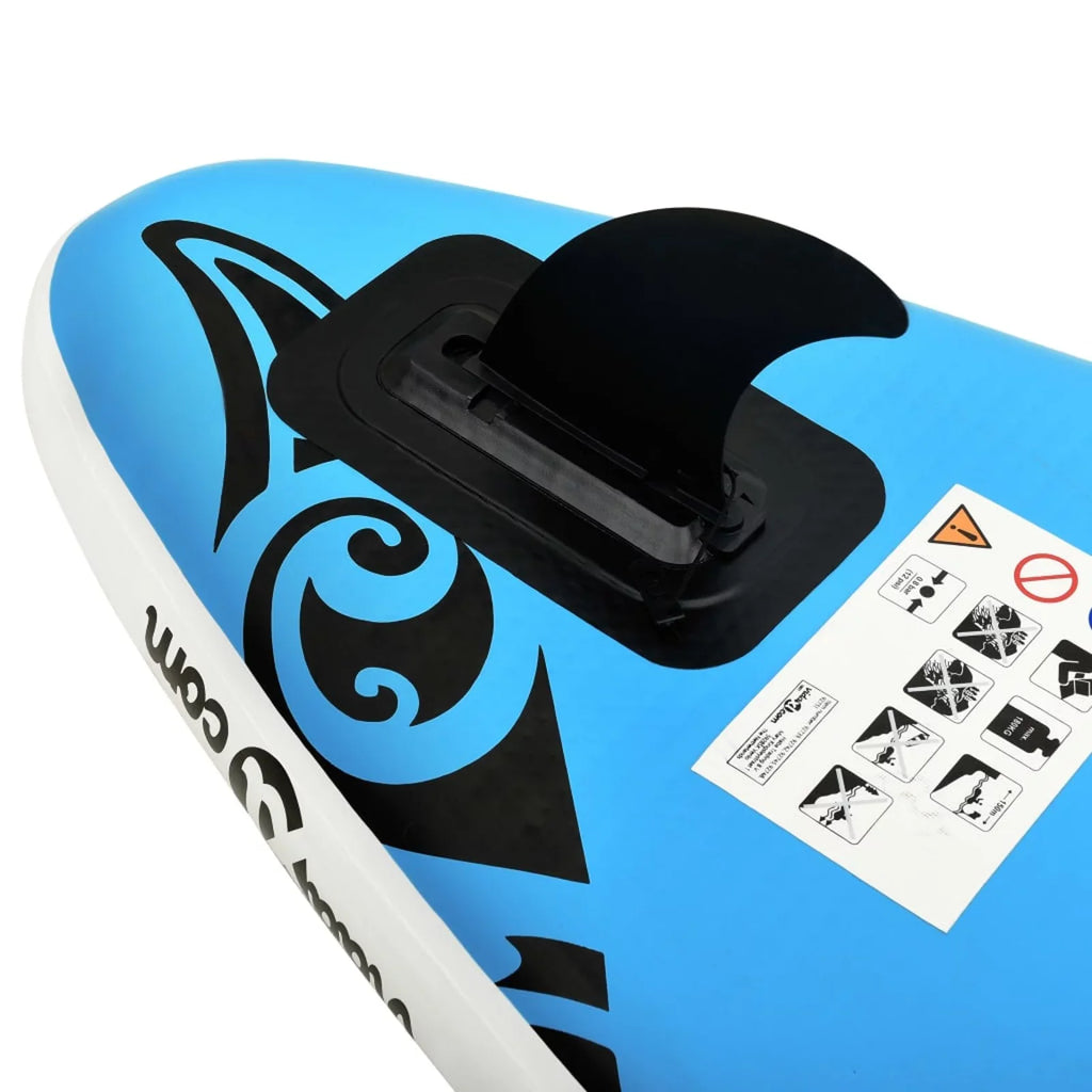 Inflatable 144.1"x29.9"x5.9" Paddleboard Blue Set