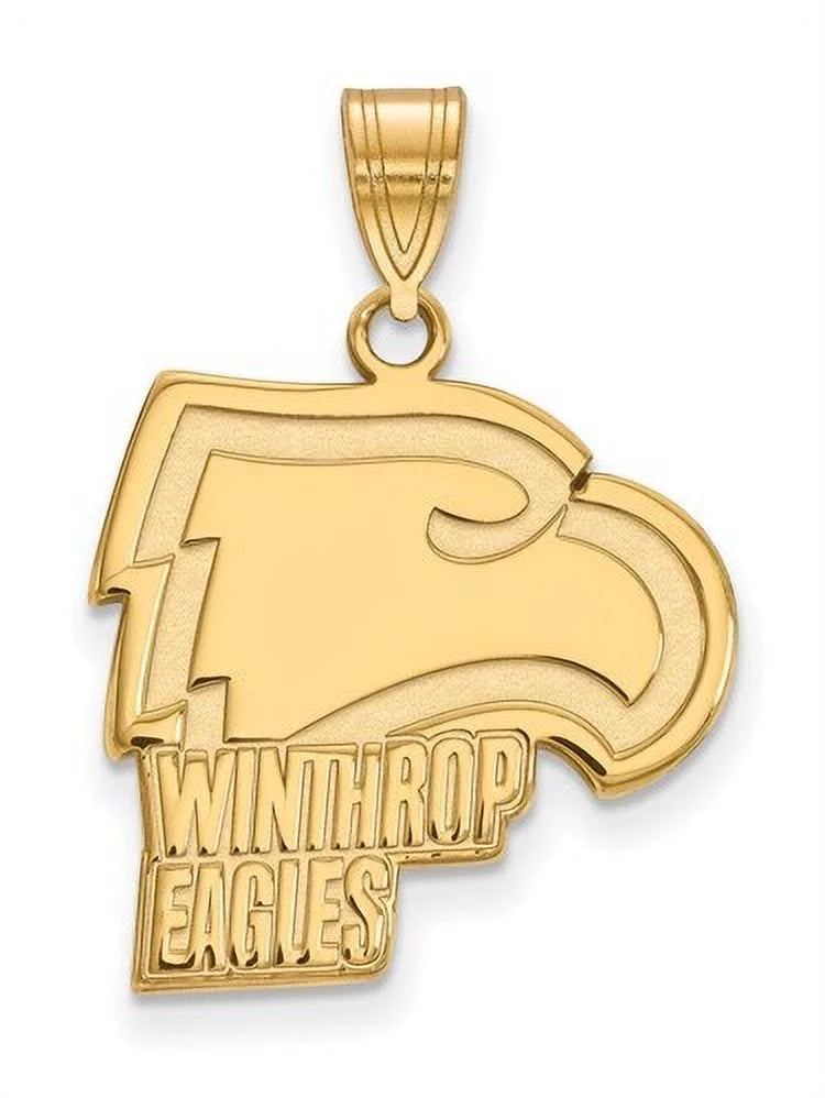 (WU) Official LogoArt Yellow Pendant Licensed Large Gold Winthrop University 14k Collegiate