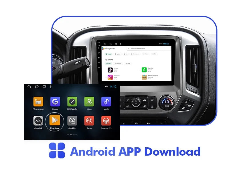 Touchscreen 10.1 Stereo Sierra with for Camera Inch Android 2+32G Auto/GPS/Bluetooth/FM/Backup Chevrolet 10 Built-in Double Din Radio Carplay/Android Silverado/GMC Car Wireless 2014-2018