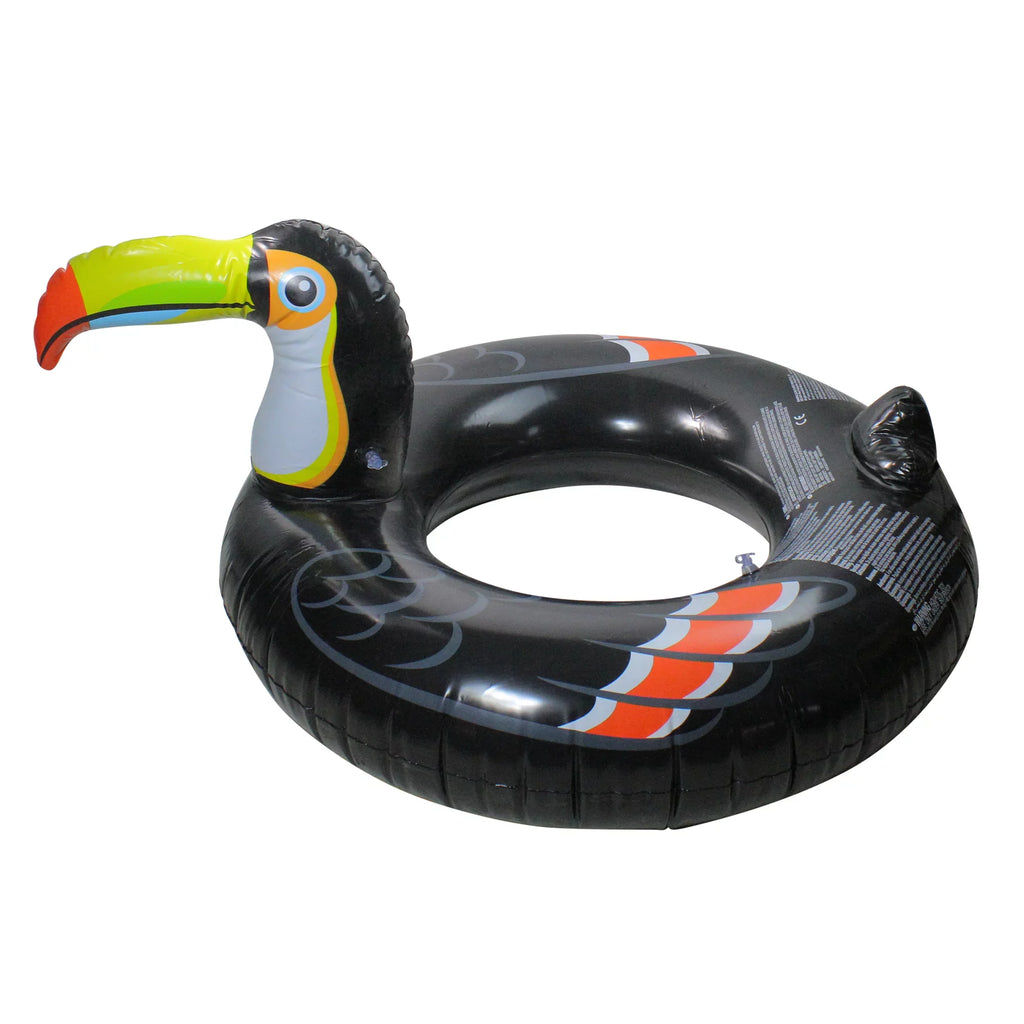 '- Pool 1-Person Pool Toucan Central Ring Giant Black/Yellow Float 52" Inflatable