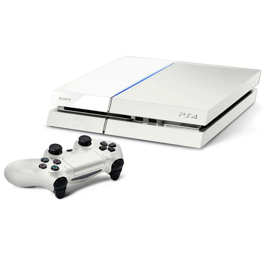 Sony Playstation 4 500Gb Gaming Console White Headset 2 Controller With Bolt Axtion Cleaning Kit Bundle Like New