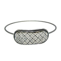 Pre-Owned Bottega (Good) Silver 925 Intrecciato Bangle Veneta Plate Silver
