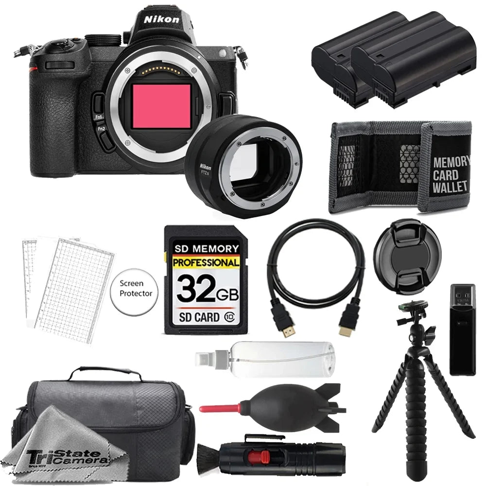 II w/ Digital 32GB Kit Tripod- Z5 Battery+ Extra Adapter+ Accessory Camera Mount Nikon (Body) + Mirrorless FTZ