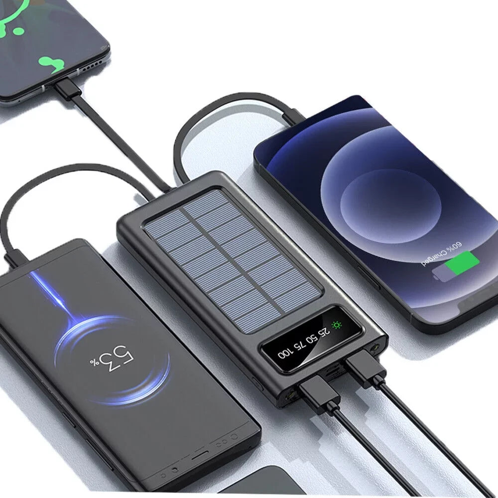 Waterproof Solar Power Bank 9000000Mah Portable External Battery Charger