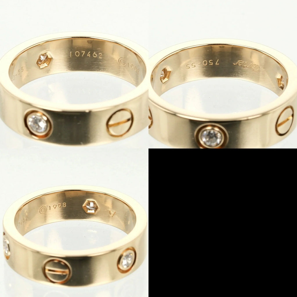 3P, (Good) Pre-Owned dimension approx. 8.67g, K18 half Cartier diamond, I132124019 yellow ring, 15 gold, Love