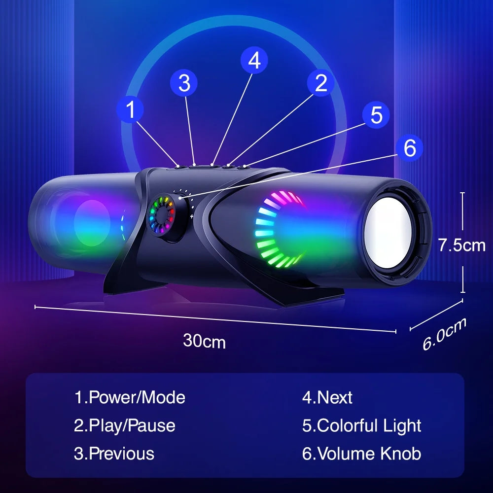 Speakers for Headphone Jack Desktop Speakers Bar Sound GS03 Computer Laptop Powered for 3.5mm Monitor with Speakers,Bluetooth SoundBar,Computer WolfLawS RGB Light,PC with Subwoofer,USB