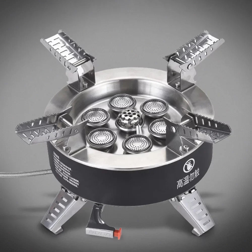 18000W Seven High Hiking Stove, Stove, Fishing Camping Backpacking Windproof Gas core Traveling Collapsible Stove, Dcenta