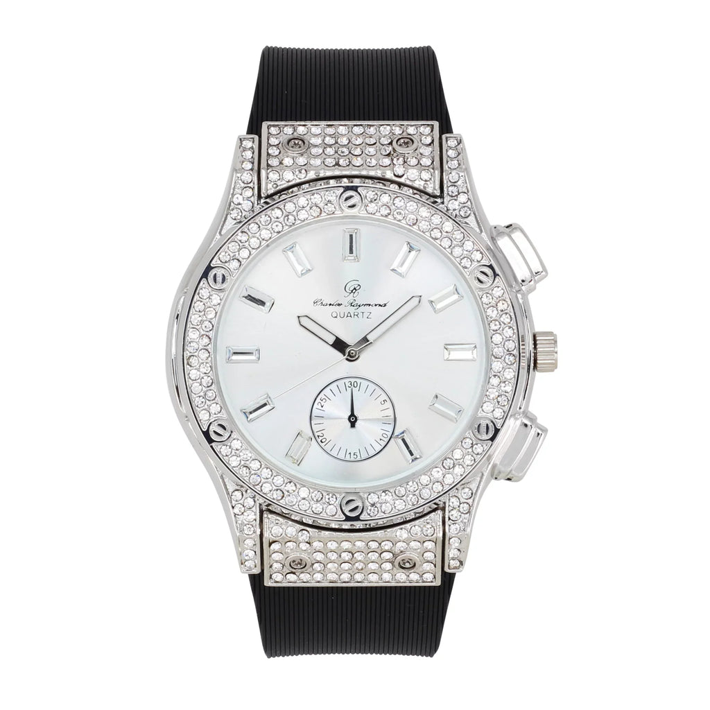 Watch ST10311 Kite Hip w/Cuban (8, Bling Chain Ring Out SLV) - ASIN: & B0CHF5CL34 SB It's GJM13 Hop Bracelet, Earrings Set Lit! Bling-ed Jewerly &