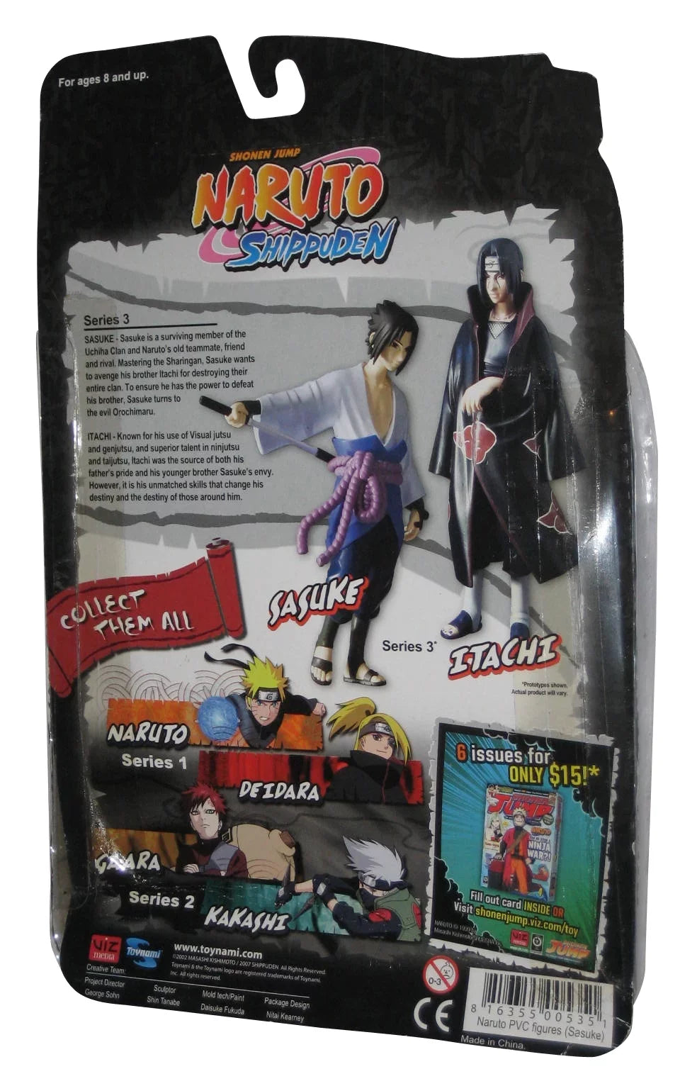 Shippuden Toynami 3 Sasuke Series 6-Inch Naruto Action Figure