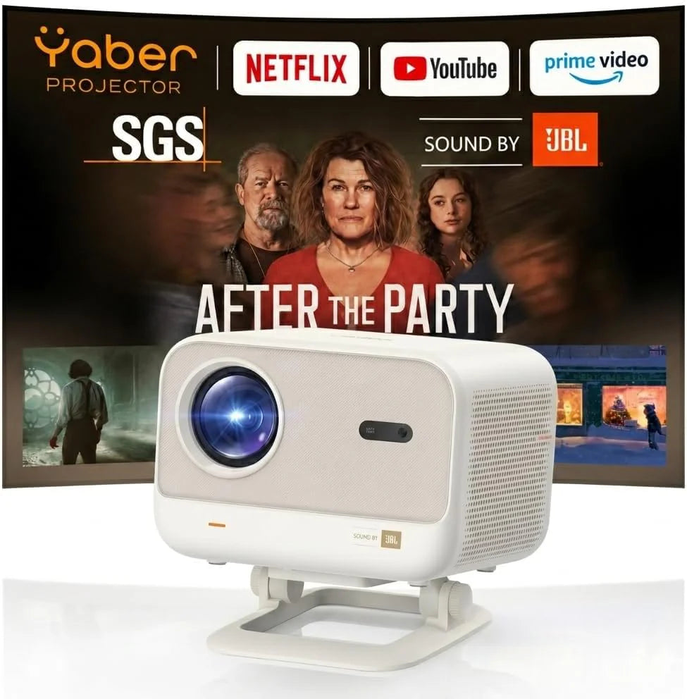 Projektor Netflix Ready, Projektor Jasności Jbl Dual 8 W Dolby Audio, Automatyczne Ustawianie Ostrości I Keystone, Wifi I Bluetooth, Yaber L2 Plus 150