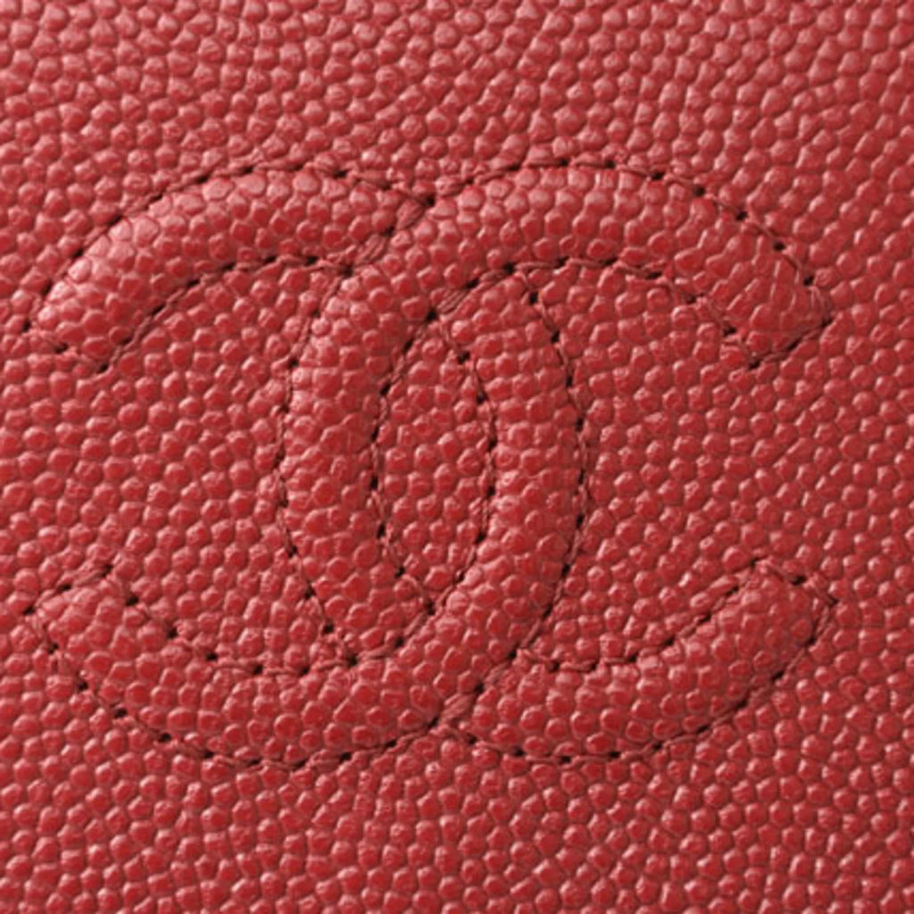Pre-Loved Chanel Wallet Chanel Here Mark Caviar Skin Dark Red (Like New)