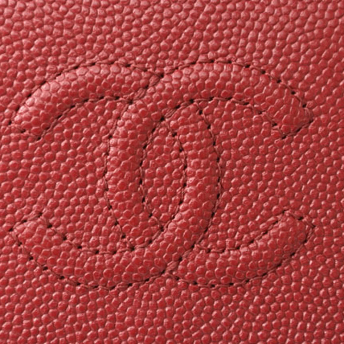 Pre-Loved Chanel Wallet Chanel Here Mark Caviar Skin Dark Red (Like New)
