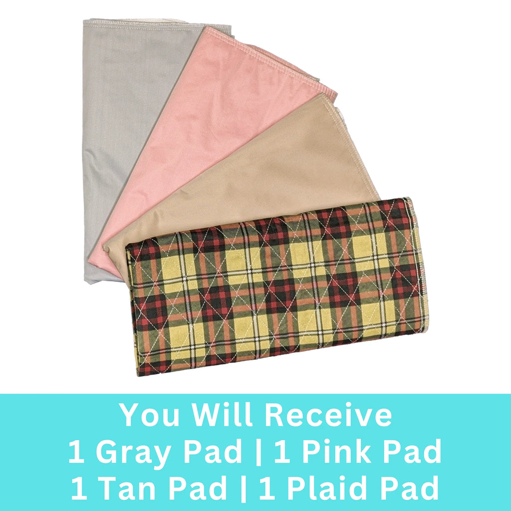 4 Pack Bed Pad Washable Incontinence Underpad - Absorbent Urinary Protection 34 X 36