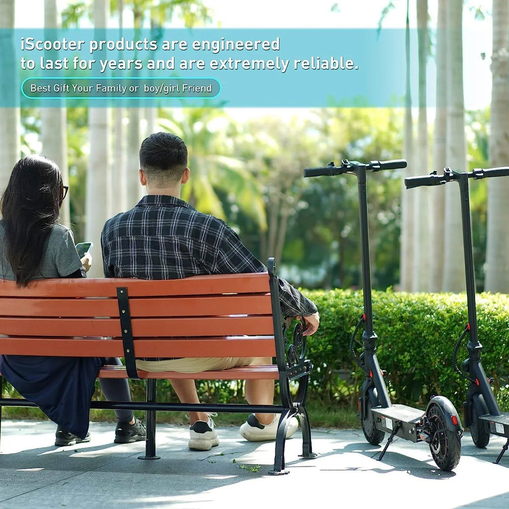 Iscooter Max Electric Scooter, 500 W Motor Max Speed 30 Km, 18-25 Miles Long-Range Battery For Adults,10 In Solid Tires, Foldable And Portable Commuting With Double Braking System