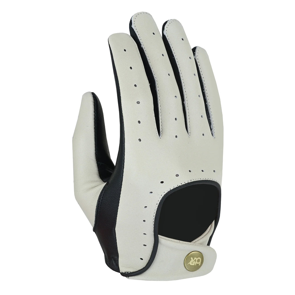 Women Ladies 100% Genuine Lambskin Leather Driving Gloves Chauffeur Full Finger Car Driving Motorcycle Bikers Riding Gloves Bone White-Xl