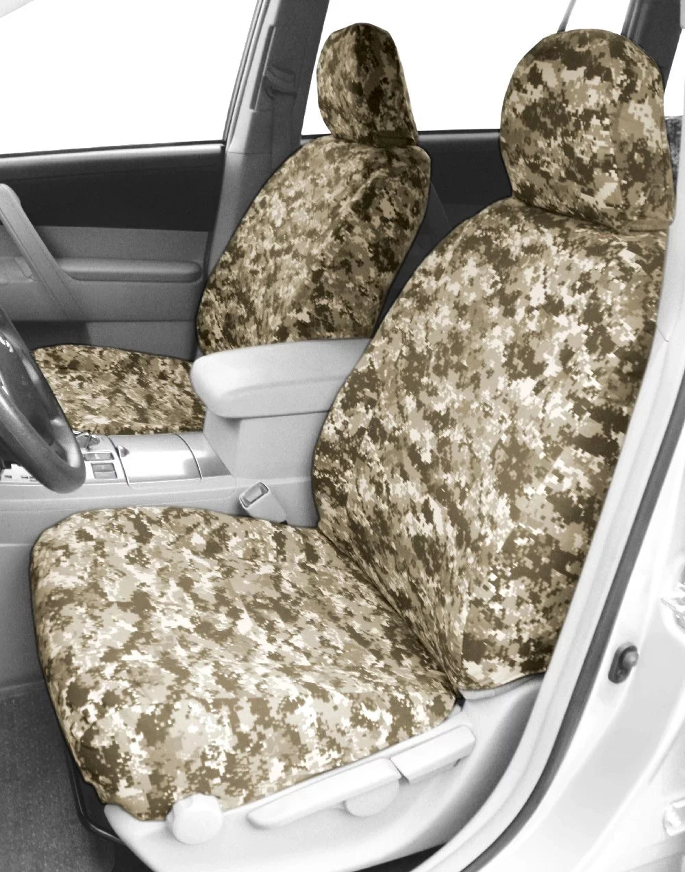 Caltrend Front Buckets Camo Seat Covers For 1994-1997 Toyota Land Cruiser - Ty501-96Kd Desert Insert And Trim