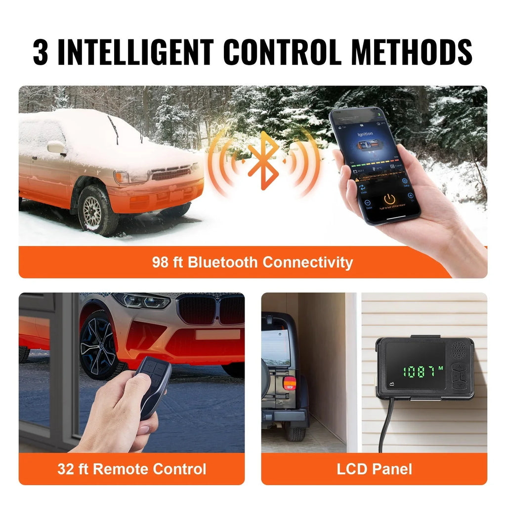 Vevor Bluetooth App Control Diesel Air Heater, 12V 5Kw Diesel Heater With Automatic Altitude Adjustment, Remote Control And Lcd, Diesel Parking Heater For Rv Trailer Camper Van Boat And Indoors