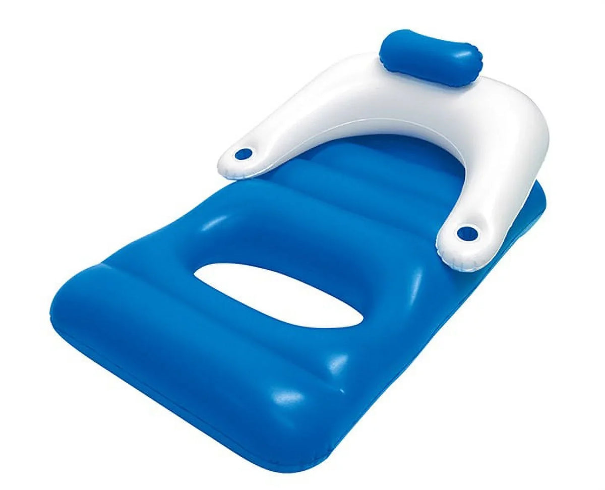 With Holders White Swim Pool Blue 62" Swimming Classic and Inflatable Central Lounger