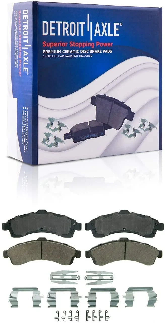 Detroit Axle - Brake Kit For Chevy Trailblazer Buick Rainier Gmc Envoy Isuzu Ascender Bravada Disc Brakes Rotors Ceramic Brakes Pads Replacement: 12" Front Rotor And 12.8" Rear Rotor
