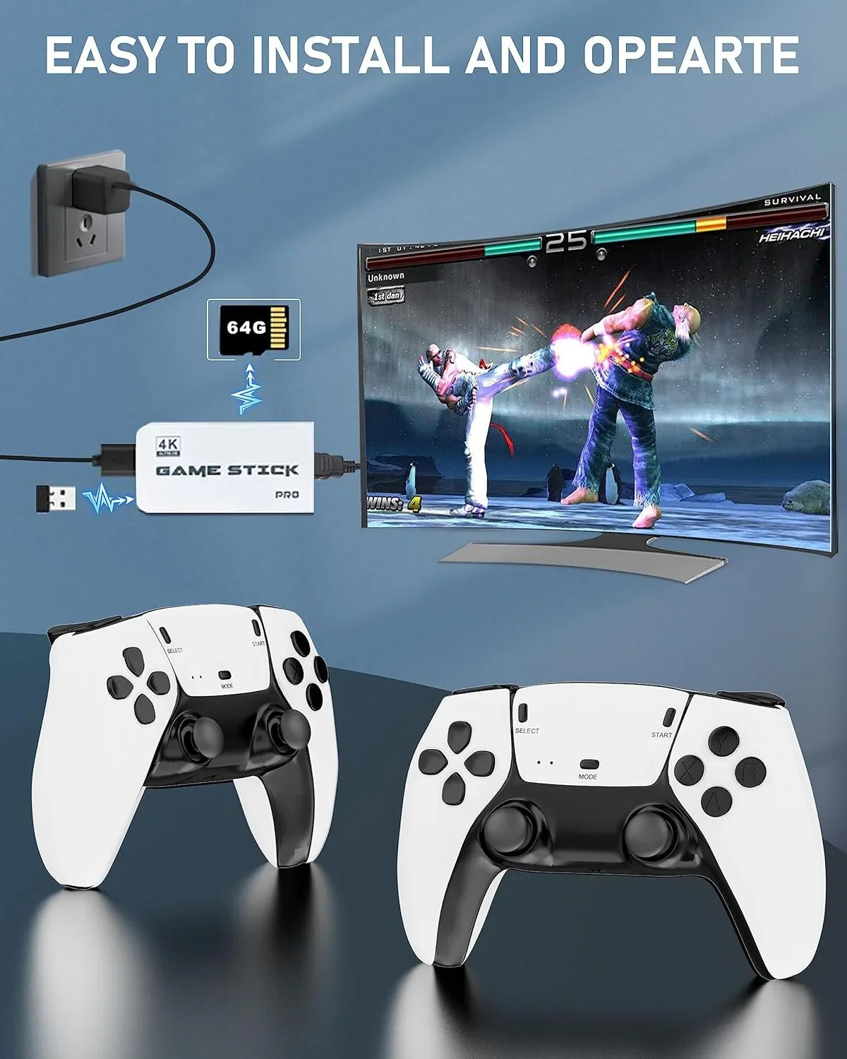 dual classic HDMI HD console PS1 joystick games. New controller, and controller, wireless 20,000 relive 4K 4K double more TV controller console than HDMI TV output play games,