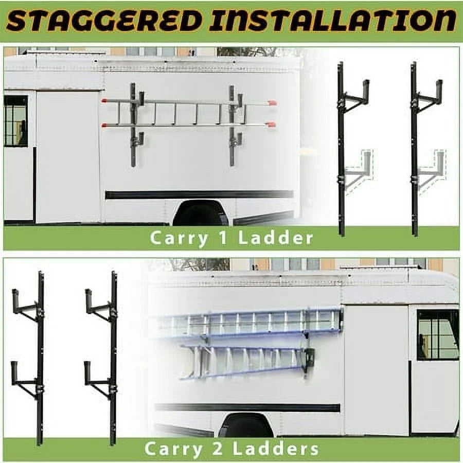 1 Trailer Cargo 2 Adjustable Exterior Trailer Out Rack - or Enclosed Side 2 Mount Wall Universal Ladders Bars Kojem Carry Side for Ladder