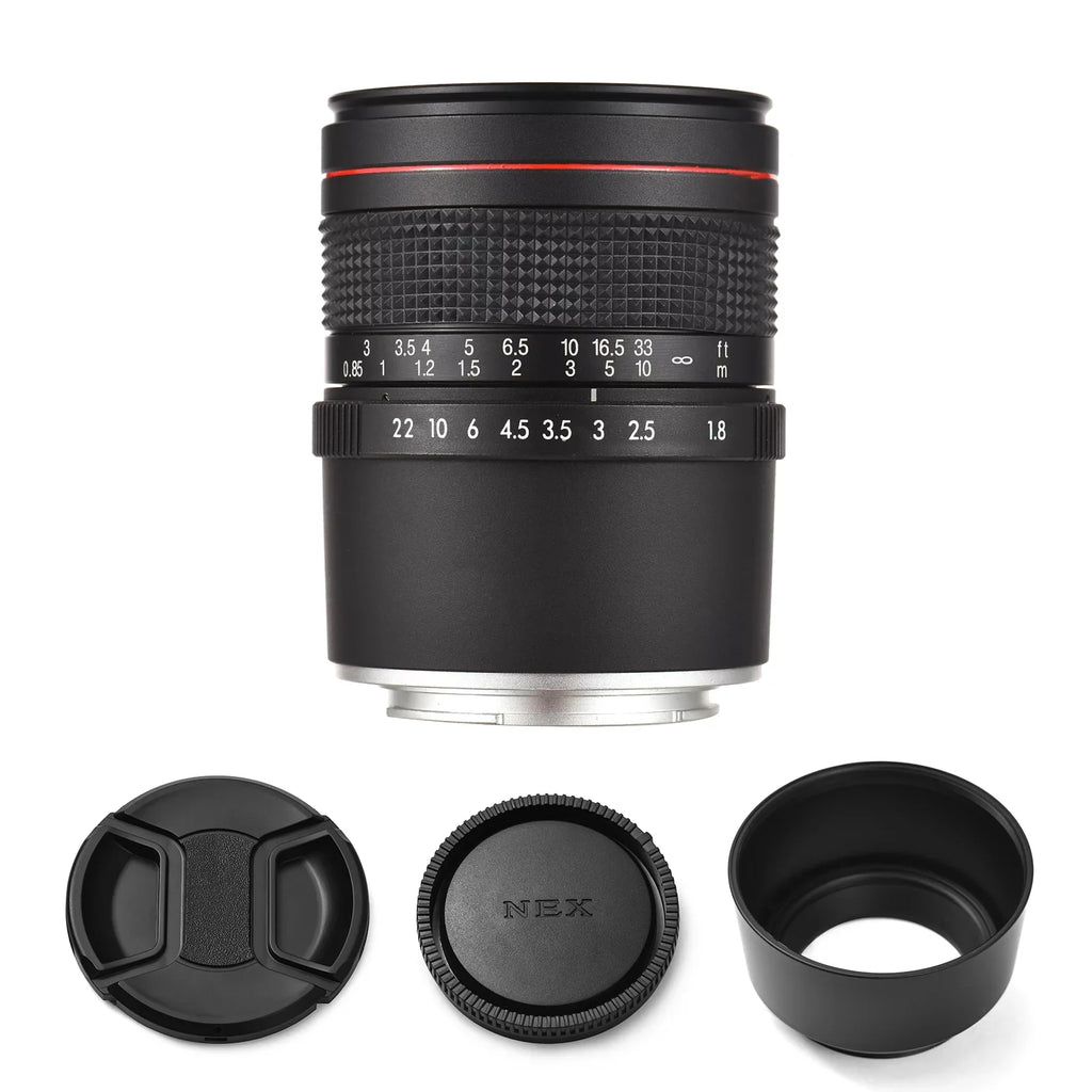 Lens A9, A6000, A6400, Telephoto Suitable Cameras Large A5100 A6300, A7 F1.8 Focus Manual with A6500, Series, 85mm for Aperture, Andoer Medium