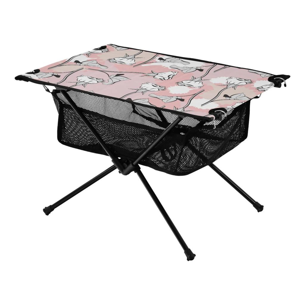 BBQ Folding Fishing Bag Storage Table Portable exterior Beach Roses for Travel Picnic Flowers Compact with Abstract Table Table Camping