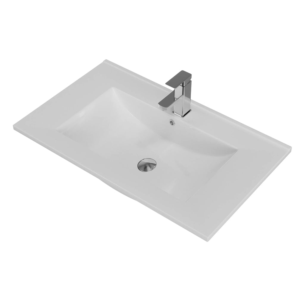 with Bathroom 36" Drain Sink, in Faucet Bathroom Ceramic NOVALLA Drop with Up Countertop Vanity Top Basin Pop Sink Chrome