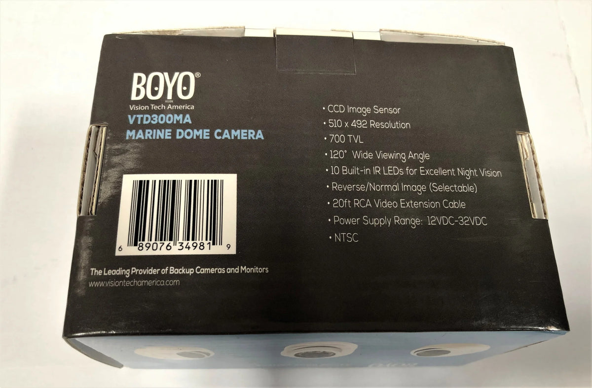 Boyo & Vision Tech Boyvtd300Ma Marine Dome Camera With Night Vision - White
