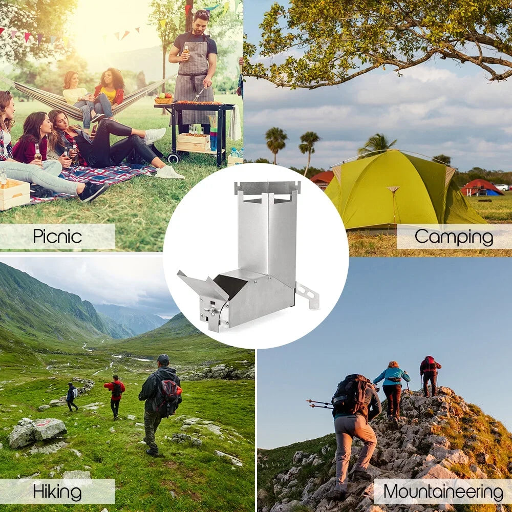 Stove With Bbq Wood Handle Steel Wood Stove TentCollapsible Wood Wood Stainless Stove furnace,Tent Camp Stove HuntersTent Lixada Stove Stove Stove Stainless Steel Picnic