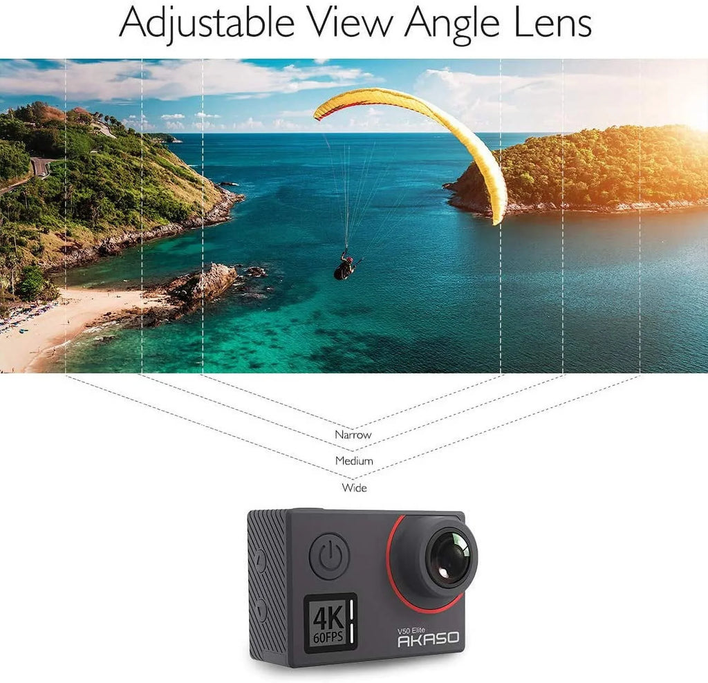 Accessories Zoom 131ft EIS Elite Underwater 8X Camera AKASO Screen Action V50 Camera, Camera and 4K Touch Helmet Sports 2.0 60fps with