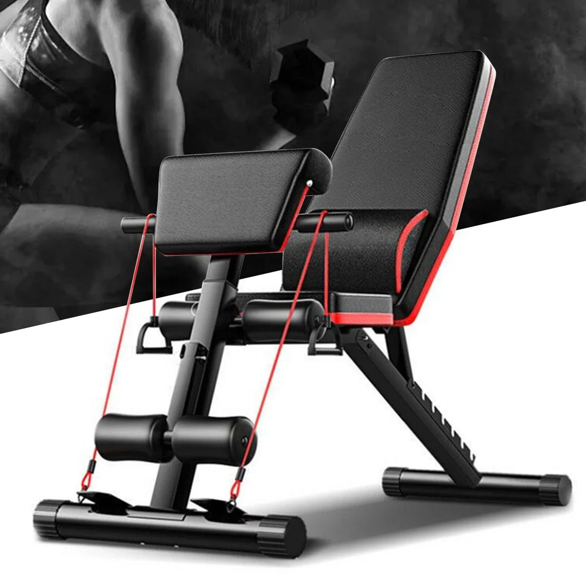 Decline Workout Full Weight Dumbbell Bench Gym Foldable Incline Adjustable Body