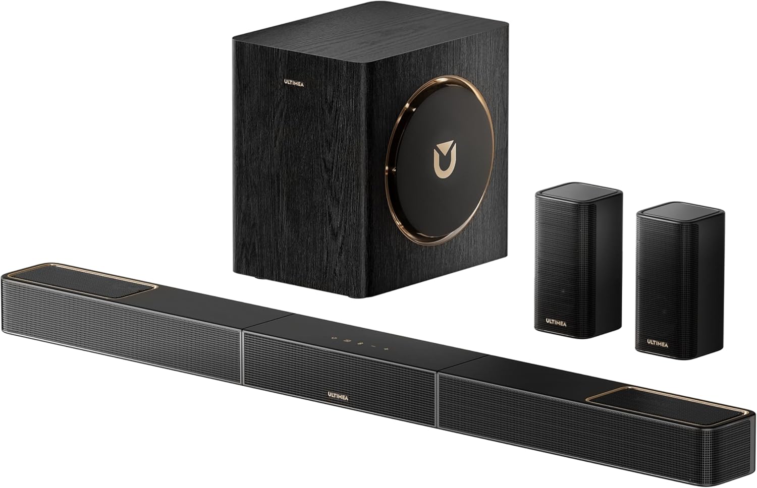 Ultimea 7.1 System Dźwięku Przestrzennego Z Dolby Atmos, 460W Soundbar Z Subwooferem 6.5", Sterowanie Aplikacją, 4 Przewodowe Głośniki Surround, Kino