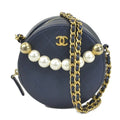 Leather/Metal/Fake Women's (Good) Crossbody Coco Pearl Pre-Owned Navy/Gold/Off-White Mark Shoulder Bag Pochette