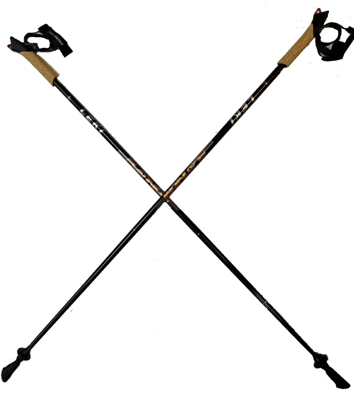 Nordic Walking Carbon Fixed Poles Length Platinium Series LEKI Brown Walking 115cm