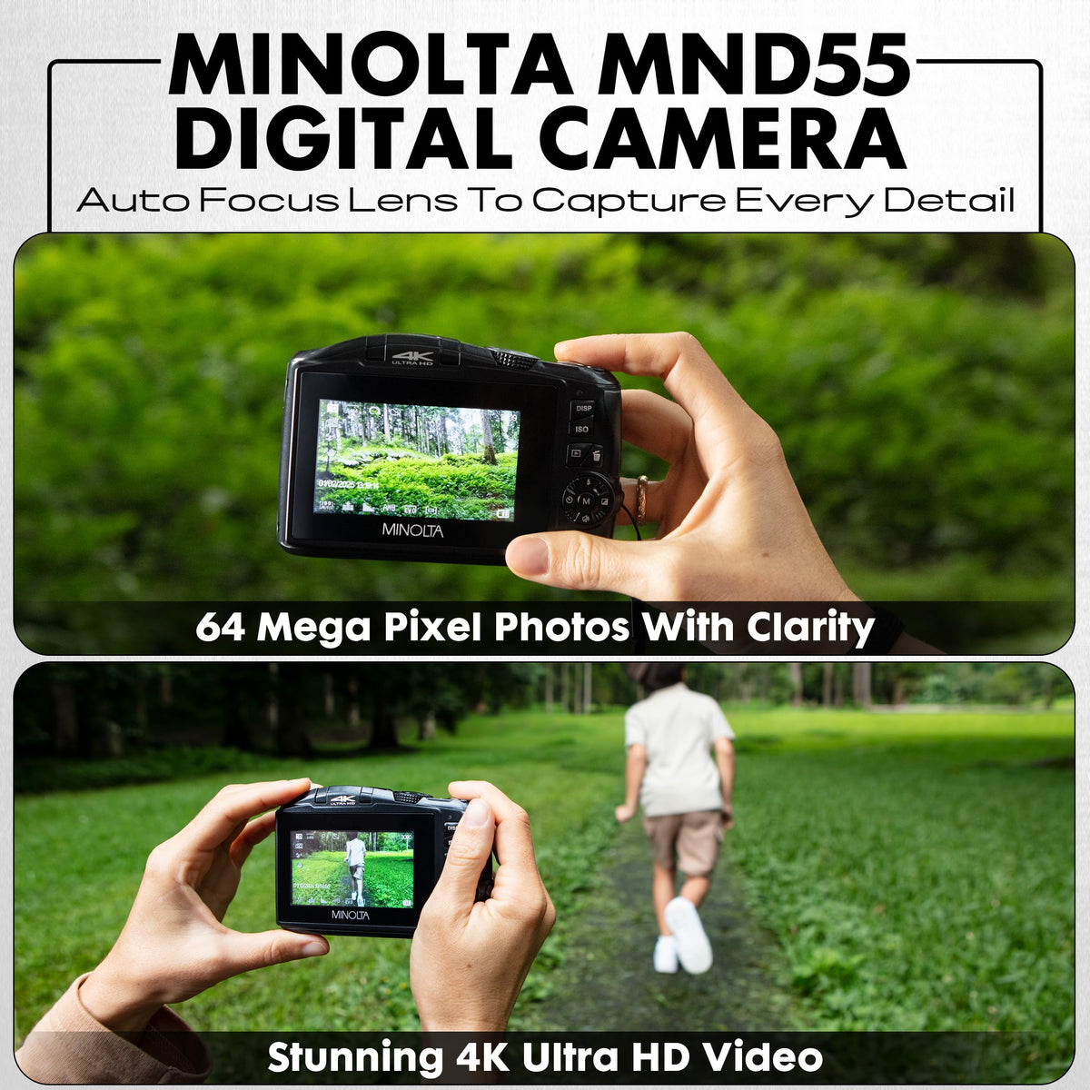 Minolta MND55 64MP 4K Ultra HD Wi-Fi Digital Camera - Blue