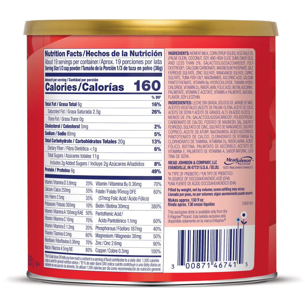 Enfagrow Premium Toddler Milk Nutritional Drink, Natural Milk, 24 Oz, 4 CT