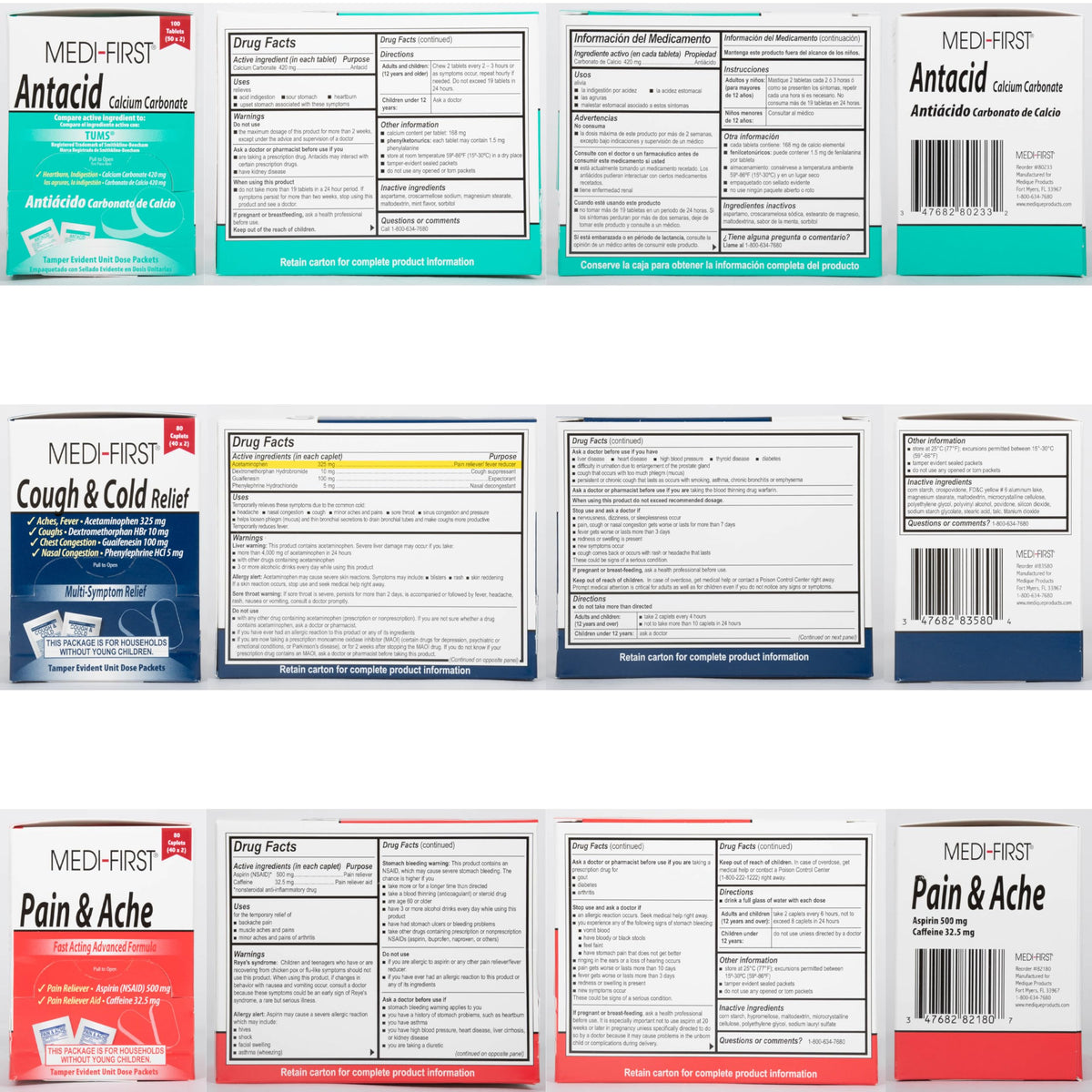 MFASCO OSHA/ANSI 2021 Class B Compliant First Aid Cabinet, Large, 3-Shelf
