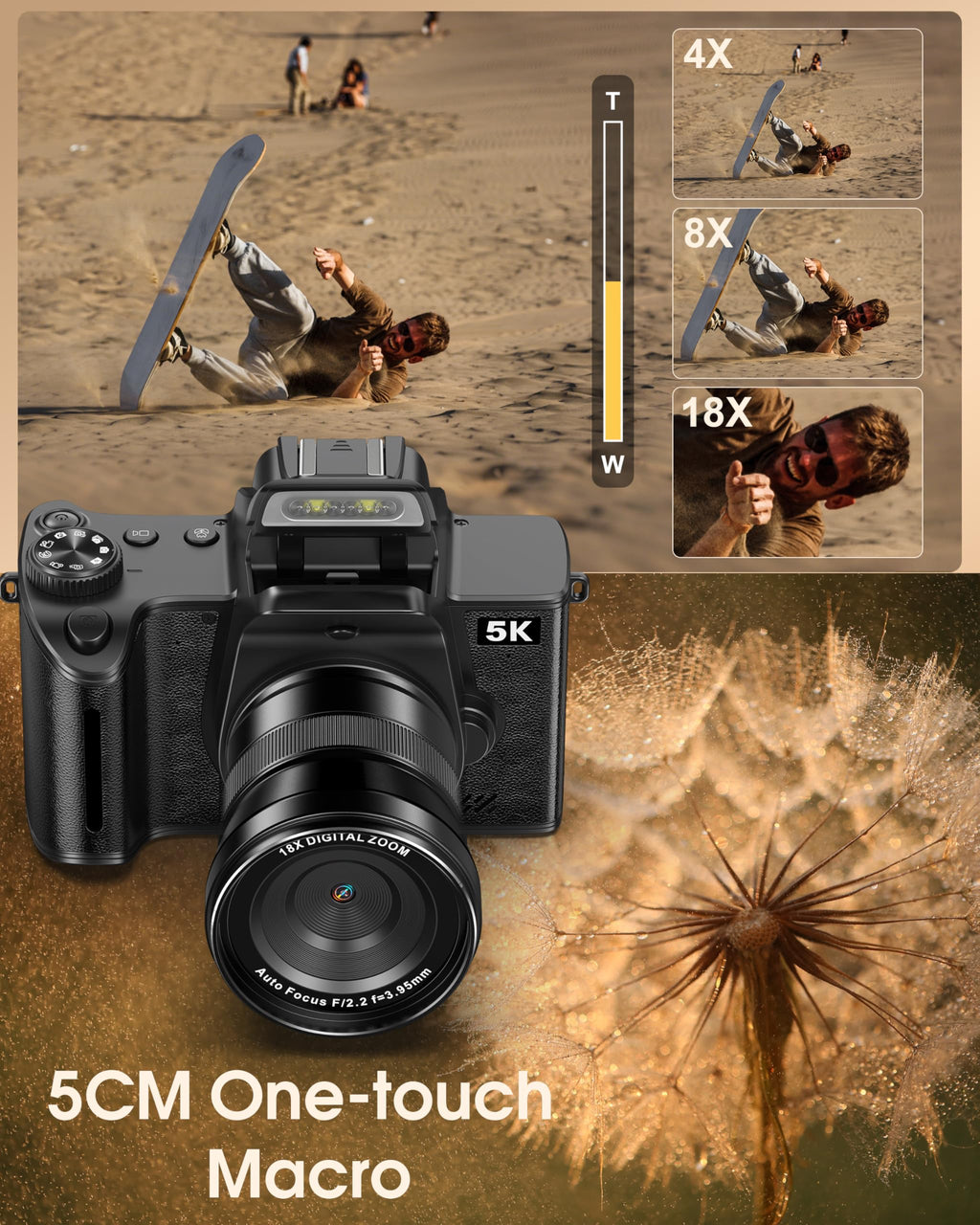 8K Digital Cameras for Photography 88MP WiFi UHD Autofocus Vlogging Camera