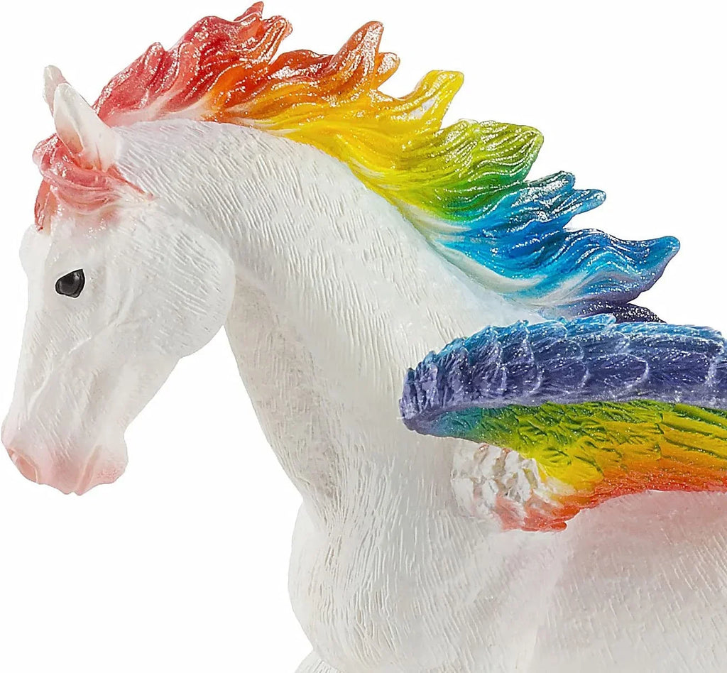 Mojo Rainbow Pegasus Realistic Fantasy Toy Replica Hand Painted Figurine