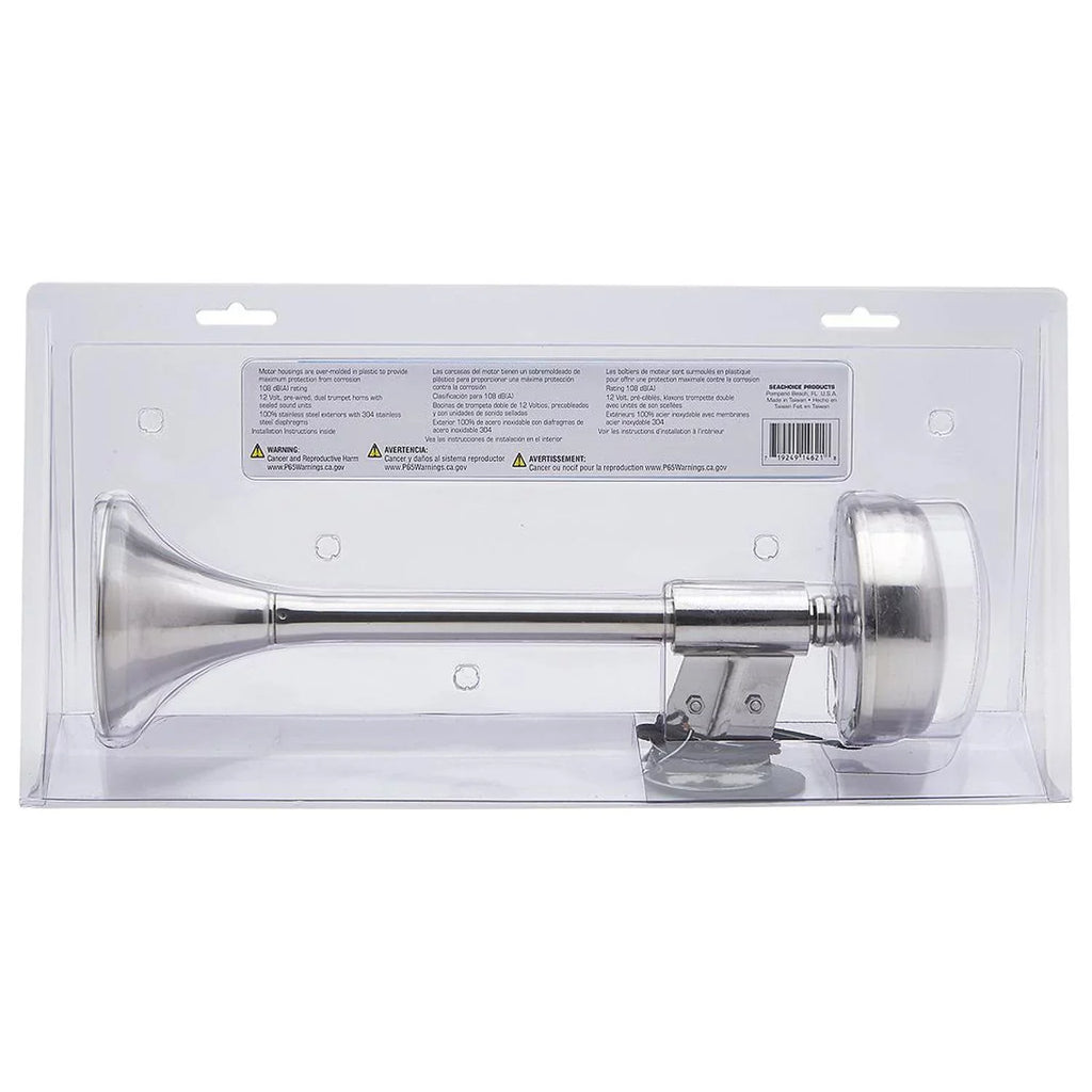 Seachoice Horn Single Steel Stainless Compact Trumpet 14621 12V Electric